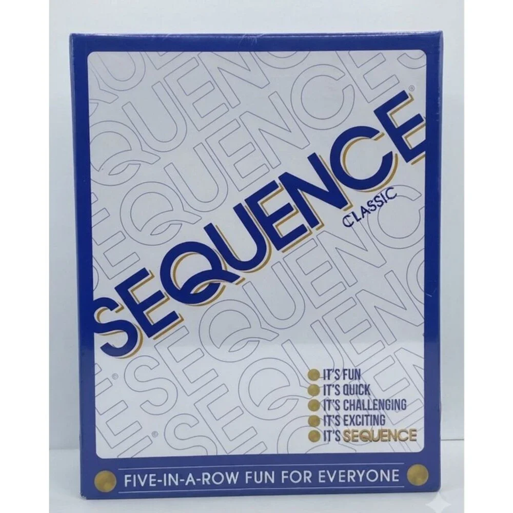 NEW SEALED SEQUENCE Classic Board Game Five-In-A-Row Fun For Everyone